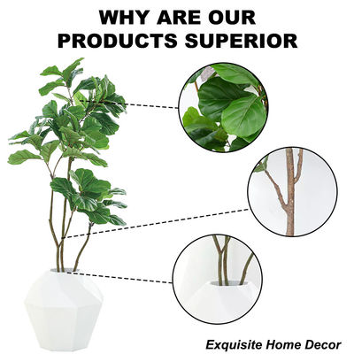 Height 150cm Artificial Landscape Trees Fiddle Leaf Fig Plant Outdoor Decoration