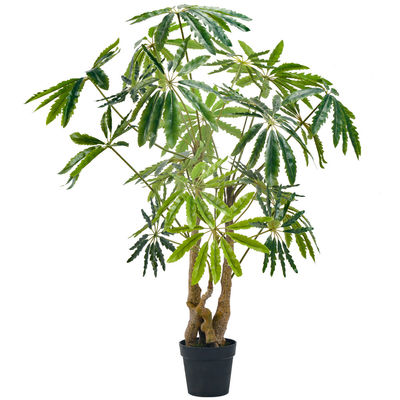 Round Peacock Leaves Artificial Potted Floor Plants For Bedroom Decoration