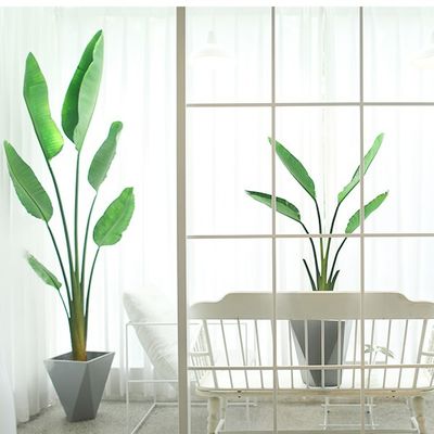 Eco Friendly Artificial Potted Floor Plants PU Traveler Banana Palm Bonsai Ornament