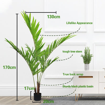 Areca Palm Artificial Landscape Trees 170cm House Office Decoration