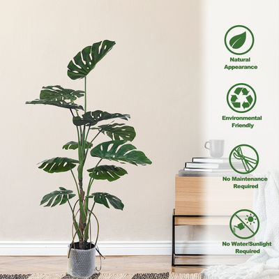 Usines mises en pot artificielles de plancher de faux arbre de Monstera pour la décoration à la maison