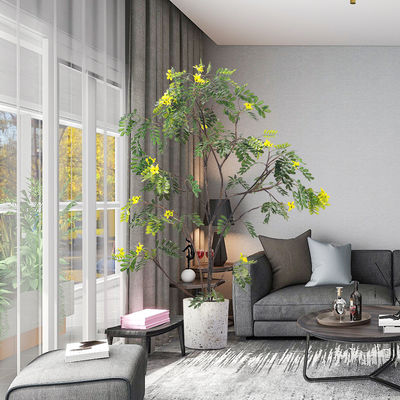 Plastic Artificial Potted Floor Plants Sunshine Trees For Indoor Outdoor Decor