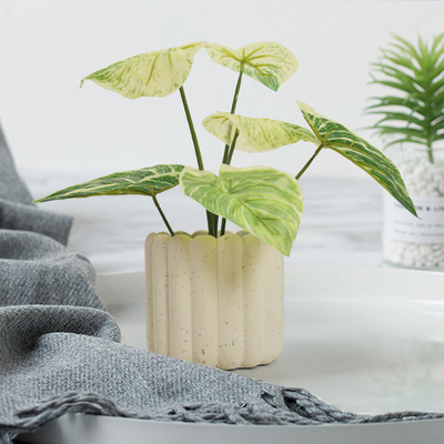 PE Artificial Potted Floor Plants For Fake Plant Philodendron Birkin