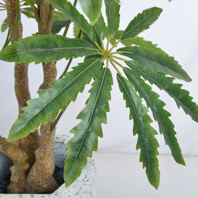 Round Peacock Leaves Artificial Potted Floor Plants For Bedroom Decoration