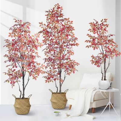 Arbre d'automne artificiel en chêne commercial | 160cm 185cm 210cm Arbre au feuillage d'automne pour l'ambiance hôtel et restaurant