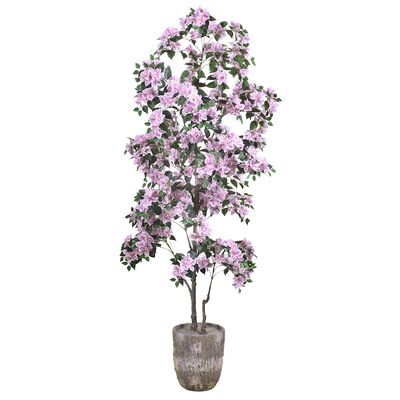 Arbre artificiel de bougainvilliers avec fleur en pot en plastique pour la décoration du porche d'entrée, du bureau à domicile et des fêtes de jardin