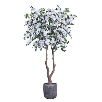 Vente en gros de la plante artificielle de Bougainvillea de 220 cm - Modèle B Blanc - Direct de l'usine Haihong Décoration extérieure réaliste